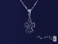 Phillip Gavriel Blue Sapphire Fleur de Lis Sterling Silver Necklace