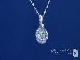 Sterling Silver Bezel Set Solitaire CZ Drop Pendant Necklace