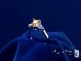 Sterling Silver Champagne & Triangular Cut Diamond CZ Ring