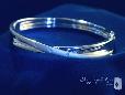 Sterling Silver 6mm Bangle Bracelet with .02 ct. Diamonds, 7"