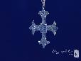 Sterling Silver CZ Gothic Cross Pendant Necklace