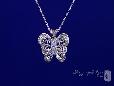 Vintage Pave CZ Butterfly Necklace in Sterling Silver