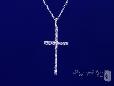 Sterling Silver Pave CZ Thin Cross Necklace