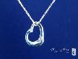 Sterling Silver Floating Heart Pendant Necklace with CZ