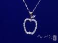 Sterling Silver CZ Apple Pendant Necklace