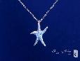 Sterling Silver CZ Starfish Pendant Necklace