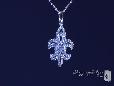 Sterling Silver Pave CZ Fleur de Lis Necklace