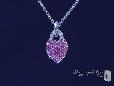 Phillip Gavriel Pink Sapphire & Diamond Heart Sterling Silver Necklace