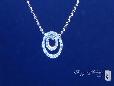 Petite Sterling Silver Diamond CZ Double Circle of Love Pendant Necklace