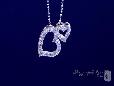 Sterling Silver CZ Double Open Floating Hearts Necklace