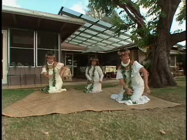 Malihini Keahi-Heath, ʻAʻima McManus and Mihana ʻĀluli Souza perform hula 5/6/2007 tape 1