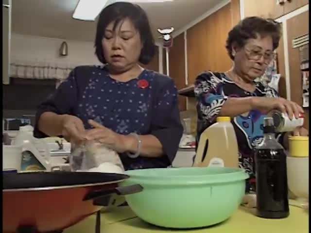 Okinawan women cook andagi 7/10/1997