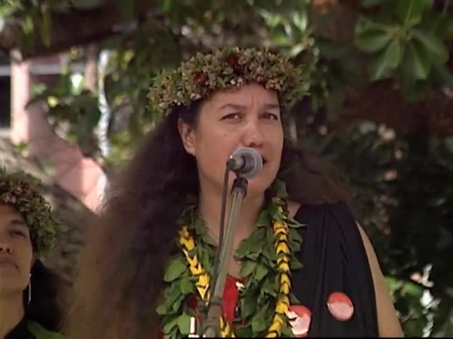Mililani Trask speaks at ʻOnipaʻa 1/17/1993