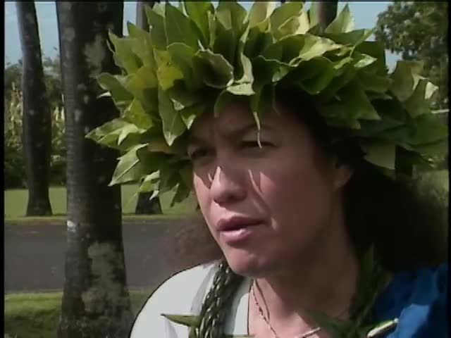 Ka Lāhui Hawaiʻi ceremony and announcement of the Hoʻokupu Master Plan at Mauna ʻAla 1/14/1995