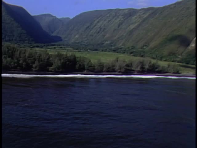 Scenic footage and b-roll of Waipiʻo Valley and Honokaʻa Hospital; 1987