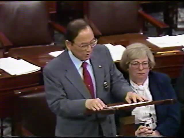 Senate debate on Bill 1009 Wartime Internment Reparations 4/20/1988 tape 3