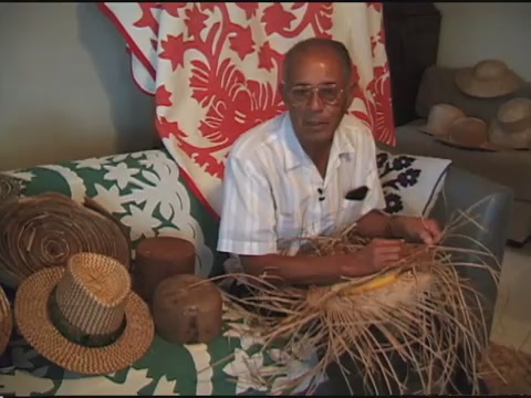 Lauhala weaving with master weaver Peter Park of Kona, February 14, 2000